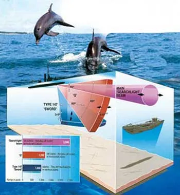 The perfect sonar system in dolphins inspired many scientists and led them to make use of this system in marine technology. ASDIC, the first active sonar techno