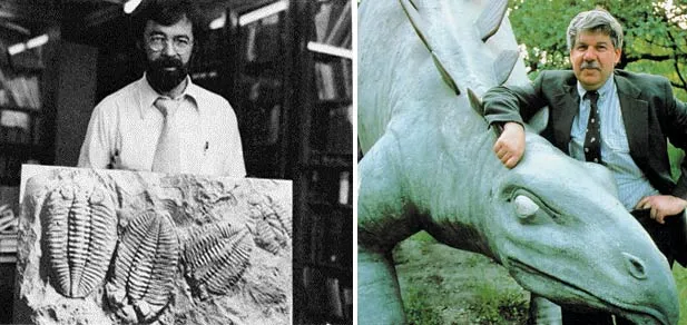 Two famous proponents of the punctuated evolution model: Stephen Jay Gould and Niles Eldredge.