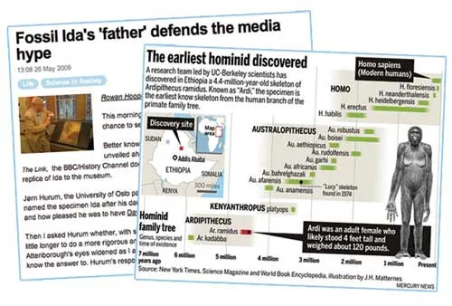 The Ardi and Ida appeared under these headlines in part of the press. The aim was to maintain evolutionary propaganda with false news reports.