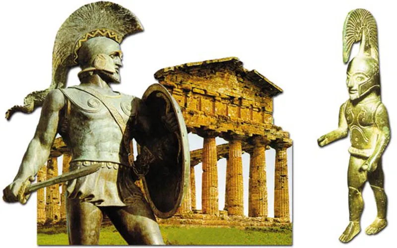 From infancy, Spartan soldiers were trained to know only war. Shedding blood was their only aim in life.. A bronze statue of a Spartan soldier going to war.