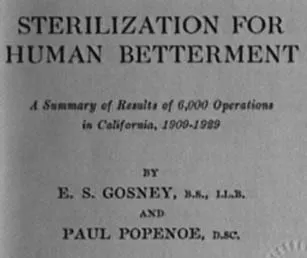 A document describing the measures applied in California, one of the American states which implemented the racist "Sterilization Laws" in the 1930s.