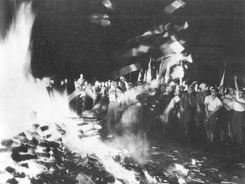 Nazi Book Burnings The fascist state allows only its own ideology to be read and taught, being why book burnings are a distinctive feature of their methods. The