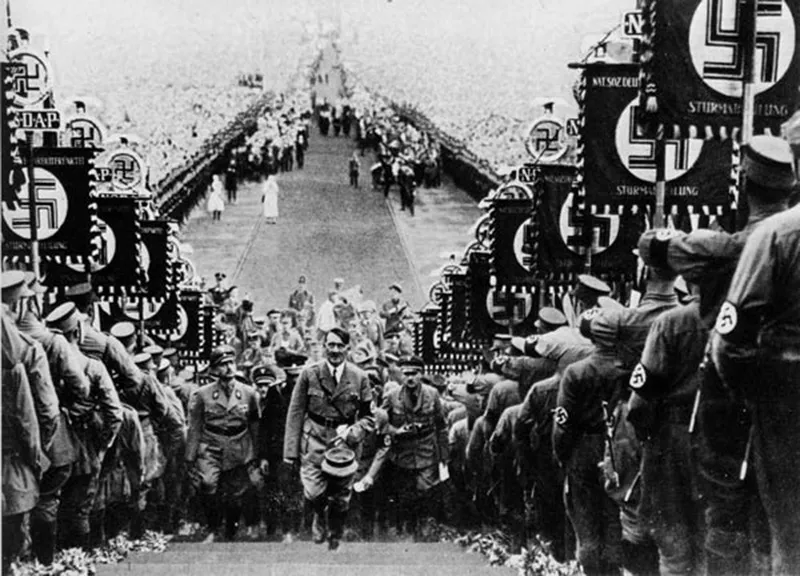 Although Hitler and his staff were all civilians, they wore military uniform at all times and often held military ceremonies. The purpose of this was to inspire