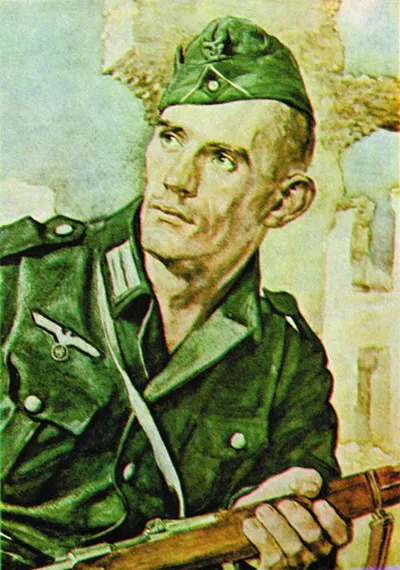 In Fascism, "Art Equals War" The artistic themes most frequently employed in Nazi Germany were "heroism" and "war." This is evident in Franz Eichhorst's The War