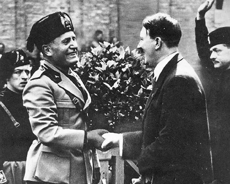 Fascists hand in hand: Hitler and Mussolini