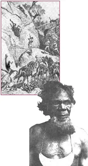 THE MASSACRE OF THE ABORIGINES The natives of Australia, the aborigines, were seen as an undeveloped human species by the evolutionists and were massacred.