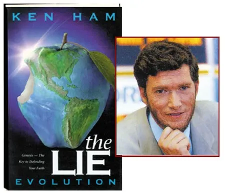 The book The Lie: Evolution and its author Ken Ham.