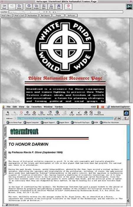 Internet-Seiten von Neonazis. Auf diesen Seiten werden Ausländer bedroht.