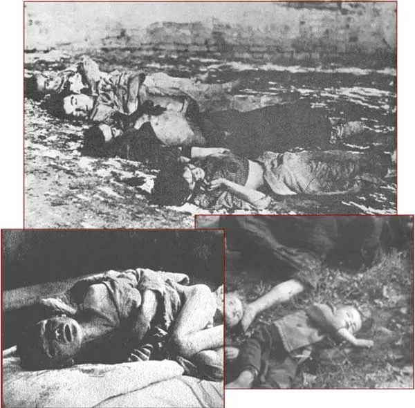 The results of the 1921-1922 famine, brought about by the Communist regime, were most painful. The pictures show people who died of starvation.