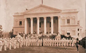 A British military ceremony in India