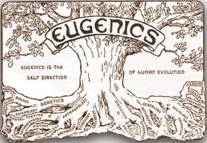 The alleged scientific basis of eugenics is the theory of evolution. A poster in which eugenicists stress the link between eugenics and evolution.